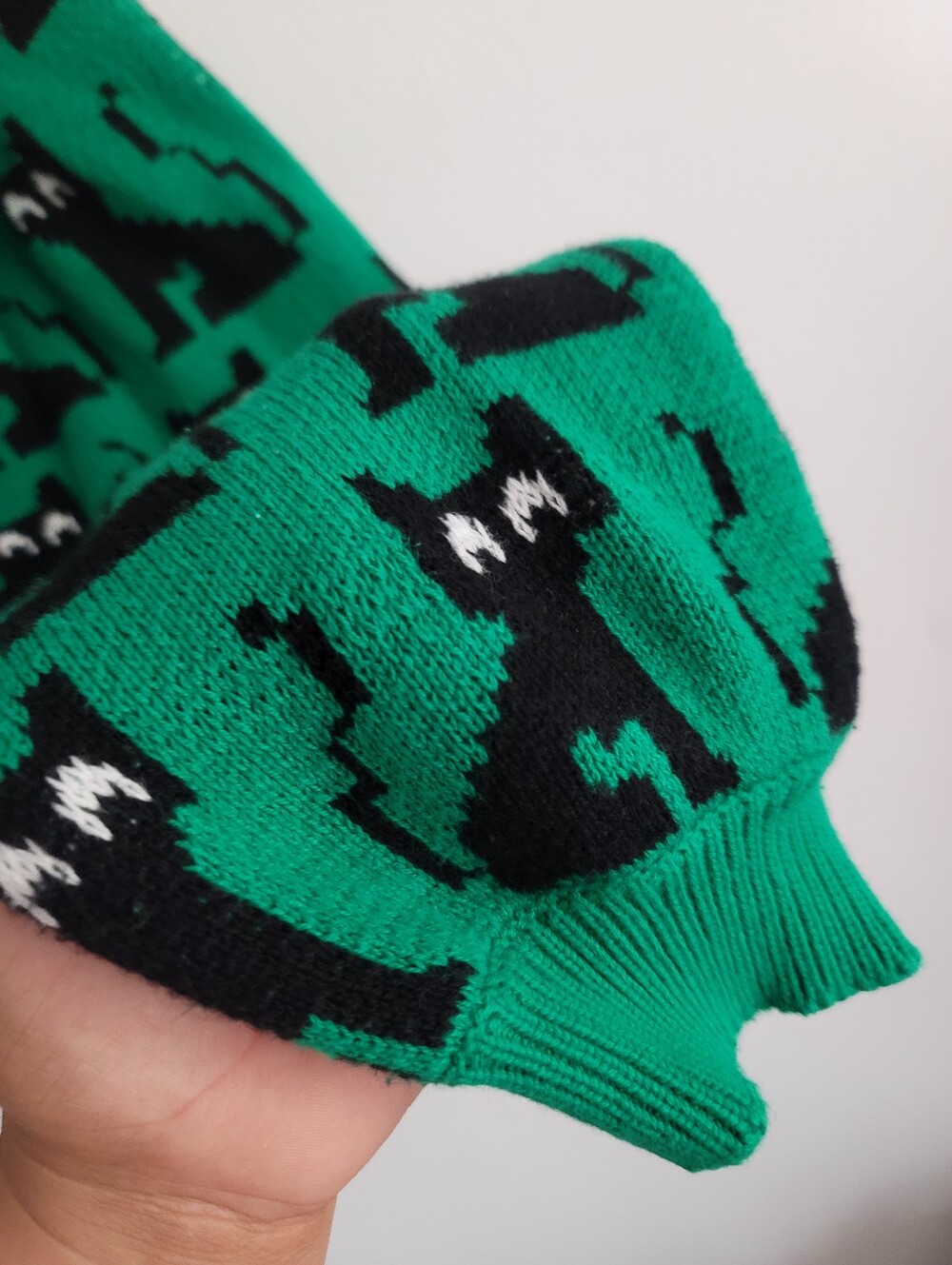 Modcloth 2X Green Cat Jade Dream Notes Of Nostalgia Crewneck Pullover Sweater - Picture 6 of 7